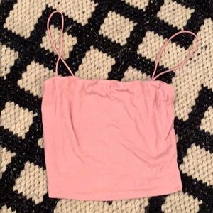 pink spaghetti strap tube top